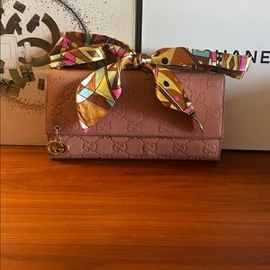 Gucci Guccissima Leather Continental Long Wallet Pink Women’s Vintage